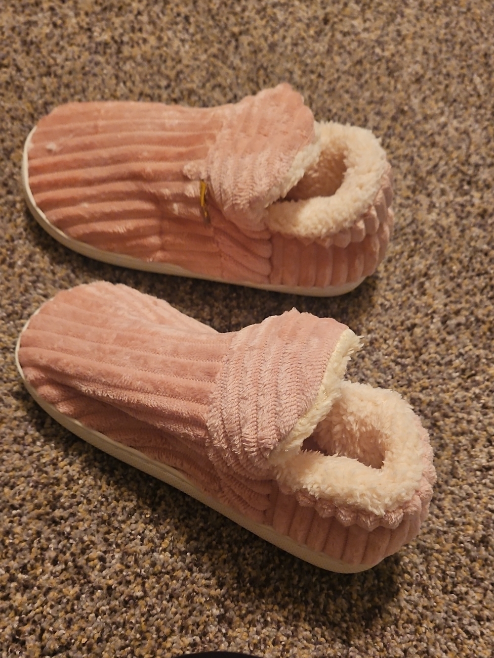 Cozy Pink Plush Slip-On Slippers